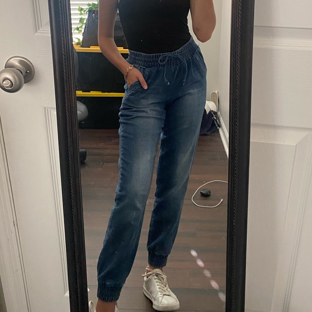 Denim joggers